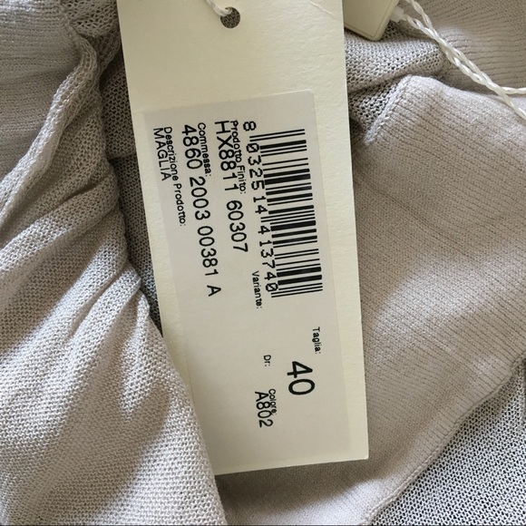 Nwt Gianfranco Ferre deep plunge peplum knit top - Picture 7 of 8